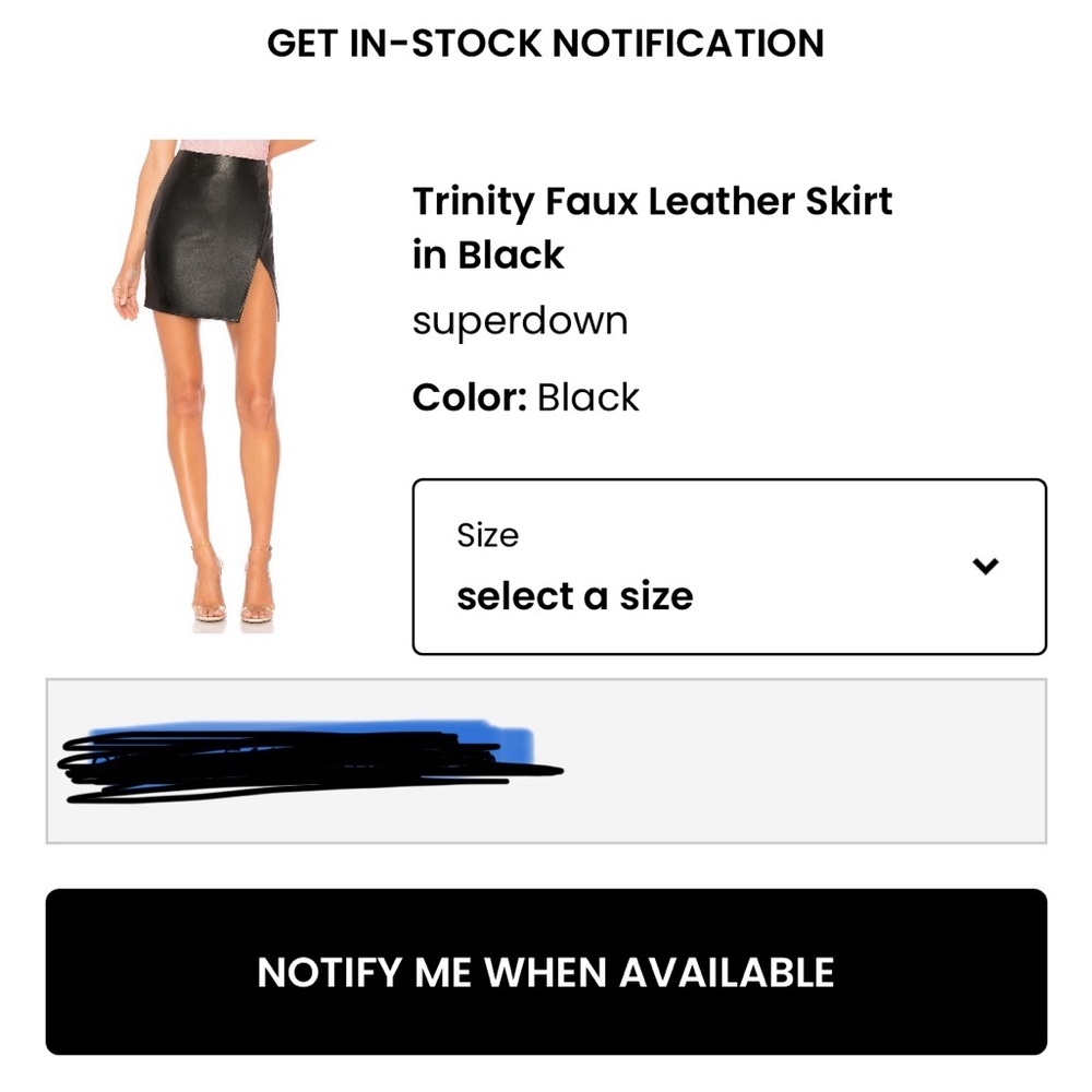 Superdown Trinity Faux Leather Skirt in Black